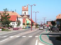 La rue Principale et l'glise  Battenheim